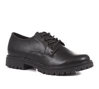 Pavers Ladies Lace Up Shoes - Wider Fit - Lightweight Cleated Sole - Cushioned Insole with Breathable Lining - Perfect for Casual Wear - Size 5/38 Black