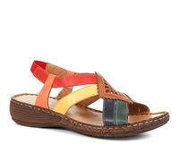 Pavers Ladies Leather Slingback Luxurious Sandals in Multi - Elegant Slip-On Design with Cushioned Comfort and Stretch-Fit Strap - Size UK 5 / EU 38