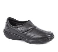 Pavers Ladies Mary-Jane Shoe in Black - Wider D/E Fit with Touch Fastening and Casual Leather Strap - Classic Stylish Appearance - UK 6.5 / EU 39.5