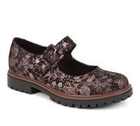 Pavers Ladies Mary Jane Strap Shoes - Chunky Commando Sole Comfort Footwear - Stylish Everyday Rounded Toe Ideal for Casual and Smart Outfits