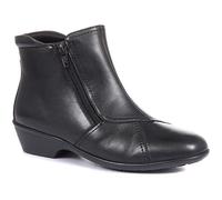 Pavers Ladies Wide Fit Leather Ankle Boots in Black - Asymmetrical Design - Perfect for Every Day Wear & Special Occasions - Size UK 1 / EU 33