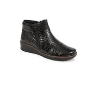 Pavers Leather Ankle Boots In Black Black 5