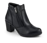Pavers Leather Block Heel Ankle Boots - Black Size 6