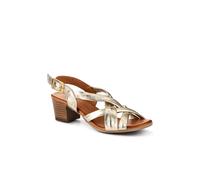 Pavers Leather Block-Heeled Sandals In Gold Gold 5