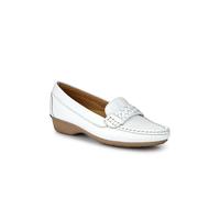 Pavers Leather Breathable Loafers In White White 7