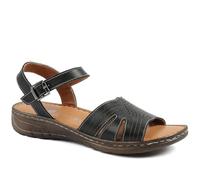 Pavers Leather Buckle Fasten Casual Sandals - Black Size 5