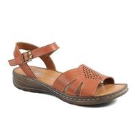 Pavers Leather Buckle Fasten Casual Sandals - Tan Size 5