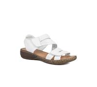 Pavers Leather Comfort Sandals with Touch Fastening - White Size 6