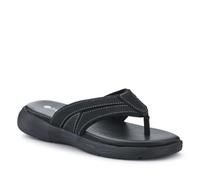 Pavers Leather Cushioned Toe Post Sandals - Black Size 12