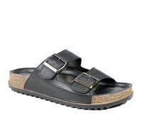 Pavers Leather Dual Buckle Fastening Sandals - Black Leather Size 4