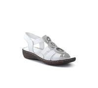 Pavers Leather Elasticated Sandals In White White 6