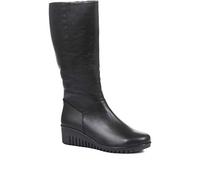 Pavers Leather Knee-High Boots - Black Size 7