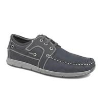 Pavers Leather Lace Up Boat Shoes - Navy Size 9