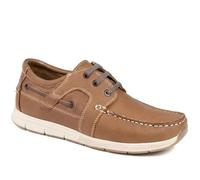 Pavers Leather Lace Up Boat Shoes - Tan Size 7