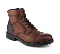 Pavers Leather Lace Up Toe Cap Boots - Brown Size 9