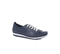 Pavers Leather Lace-Up Trainers In Navy Navy 4