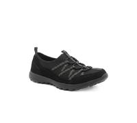 Pavers Womens Leather Memory Foam Slip On Trainers Black Size 6