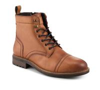 Pavers Leather Military Boots With Toe Cap Design - Tan Size 10