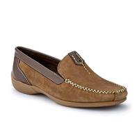 Pavers Leather Moccasins - Beige-Brown Size 5