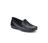 Pavers Women's Leather Moccasins in Black | Size: 4 Pavers Black 4