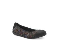 Pavers Womens Leather Slip On Ballet Flats Black Floral Size 4