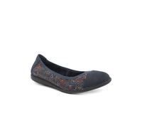 Pavers Womens Leather Slip On Ballet Flats Navy Floral Size 4