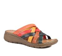 Pavers Leather Slip On Mule Sandals - Multi Size 7