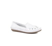 Pavers Leather Slip-On Pumps In White White 8