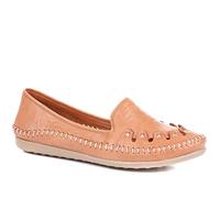 Pavers Leather Slip-On Pumps - Tan Size 5