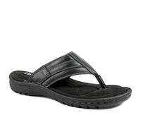Pavers Leather Slip On Sandals - Black Size 6