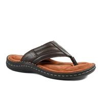 Pavers Leather Slip On Sandals - Dark Brown Size 8