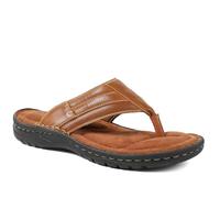 Pavers Leather Slip On Sandals - Tan Size 12