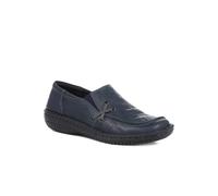 Leather Slip On Shoes - Navy Size 7
