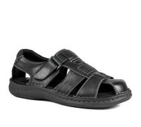 Pavers Leather Touch Fasten Fisherman Sandals - Black Size 7