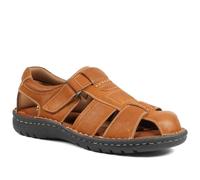 Pavers Leather Touch Fasten Fisherman Sandals - Tan Size 8
