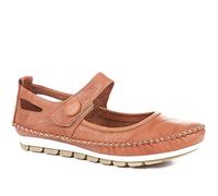 Pavers Leather Touch Fastening Mary Janes - Tan Size 8