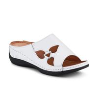 Pavers Women's Leather Wedge-Heeled Mules in White | Size: 5 Pavers White 5