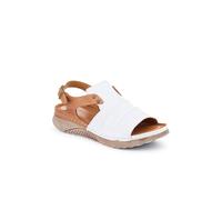 Pavers Leather Wedge-Heeled Sandals In White White 7