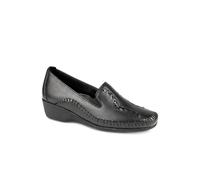 Pavers Leather Wedge Loafers - Black Size 4