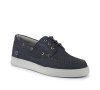 Pavers Leather Wide-Fit Boat Shoes - Navy Size 10