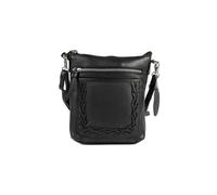 Pavers Leather Zip Close Crossbody Bag In Black Black One Size