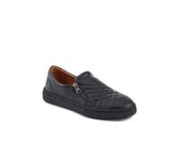 Pavers Leather Zip-Fasten Slip-On Shoes In Black Black 6