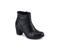 Pavers Leather Zip-Up Block Heel Ankle Boots - Black Size 5
