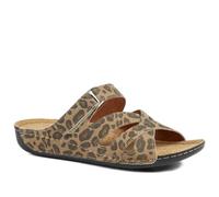 Pavers Womens Lightweight Touch Fasten Mules Leopard Size 5