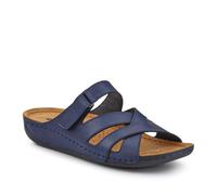 Pavers Lightweight Touch Fasten Mules - Navy Size 5