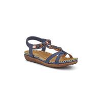 Pavers Lightweight Wedge Heel Mules - Navy Size 2