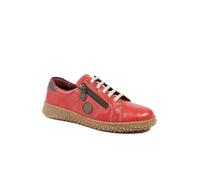 Pavers Women's Loretta Leather Trainers in Red | Size: 8 Pavers Red 8