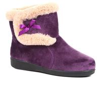 Pavers Luxurious Women's Slipper Boots in Purple - Wide Fit - Ultra-Soft Faux Fur Lined - Cosy - Adjustable Touch-Fastening Calf - Size UK 5 / UK 38