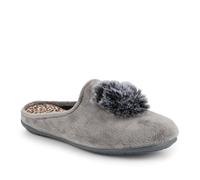 Pavers Luxury PomPom Slippers - Grey Size 5
