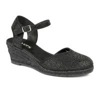 Pavers Memory Foam Buckled Espadrilles - Black Size 5